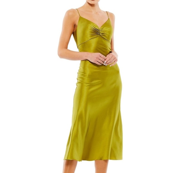Mac Duggal | Spaghetti Strap Charmeuse Slip Dress - Picture 1 of 6
